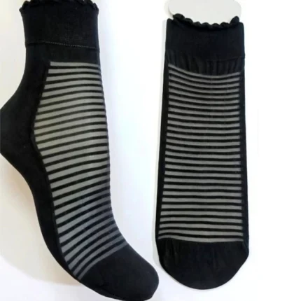 جوراب پارازین زنانه مشکی ساق کوتاه
